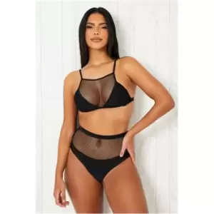 Image of I Saw It First Black Mesh Overlay Bikini - Black