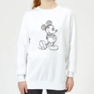 Image of Disney Mickey Mouse Sketch Womens Sweatshirt - White - S