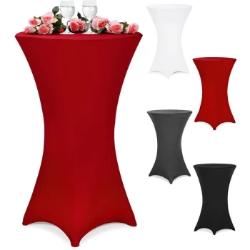 Image of Table Cover High Bar Stand Ø60 Ø70 Ø80 Wedding Birthday Party Event Spandex Ø60cm / bordeaux rot (de)
