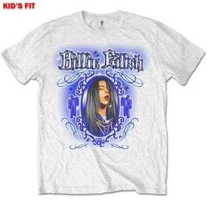 Image of Billie Eilish - Airbrush Photo Kids 7 - 8 Years T-Shirt - White