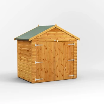 Image of 4x6 Power Apex Bike Shed - Brown