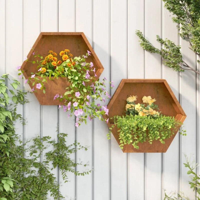 Image of VIDAXL Wall Planters 2 pcs Rusty Corten Steel 46x10x40cm Vidaxl 8720845673710