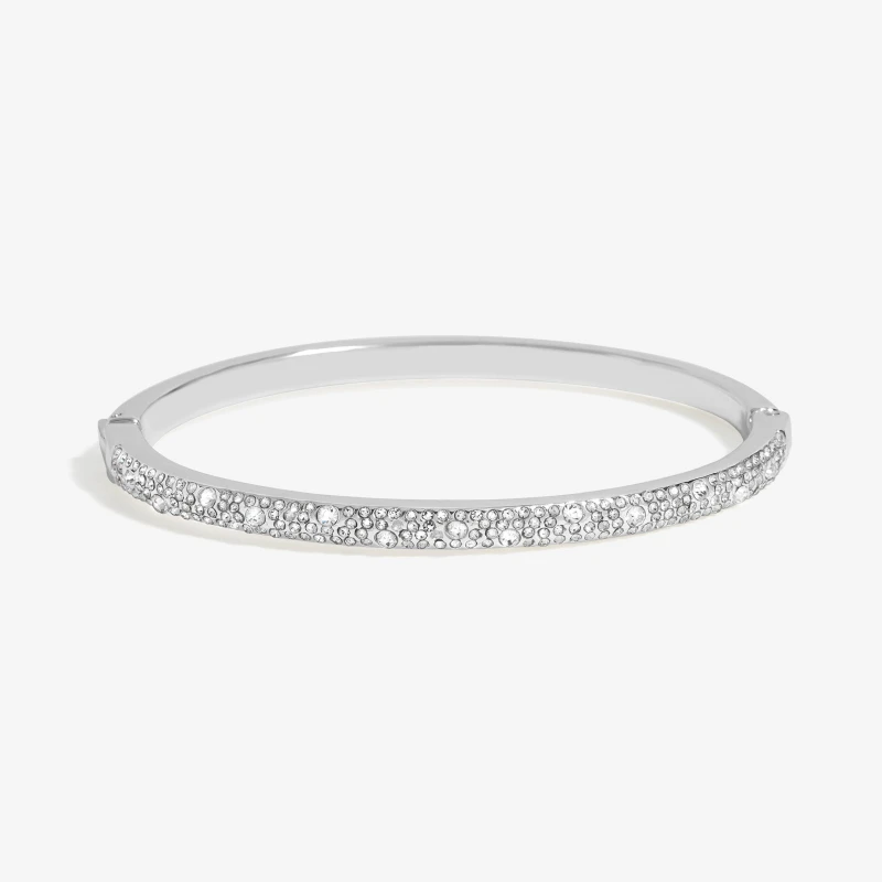 Image of Jon Richard Jon Richard Silver Plated Pave Bangle Silver female