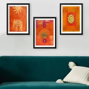 Image of SET_096 Multicolor Decorative Framed Painting (3 Pieces)
