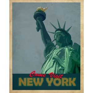 Image of Vintage Metal Sign Retro Advertising New York