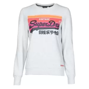 Image of Superdry VL CALI CREW womens Sweatshirt in Grey - Sizes UK 10,UK 12,UK 14,UK 8,UK 6