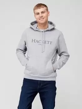 Image of Hackett Hackett Large Logo Overhead Hoodie, Grey, Size L, Men