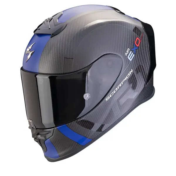 Image of Scorpion EXO-R1 Evo Carbon Air Mg Matt Black-Blue Full Face Helmet XL