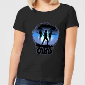 Image of Harry Potter Silhouette Attack Womens T-Shirt - Black