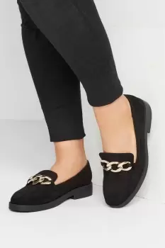 Image of Wide & Extra Wide Fit Faux Suede Chain Loafers