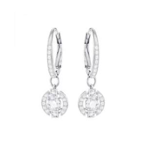 Image of Ladies Swarovski Rhodium Plated Sparkling Earrings