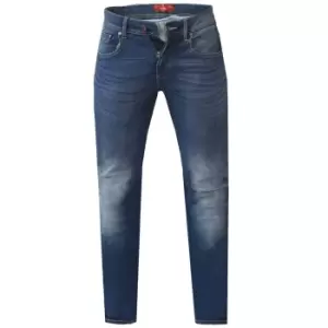 Image of Duke Mens Ambrose Stretch Tapered Jeans (50XL) (Dark Blue Stonewash)