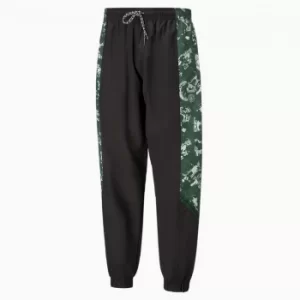 Image of PUMA Manchester City FC Tfs Mens Woven Pants, Silver/Camo Green, size Medium, Clothing