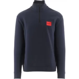 Image of HUGO Dark Blue Durty Half-Zip Sweatshirt