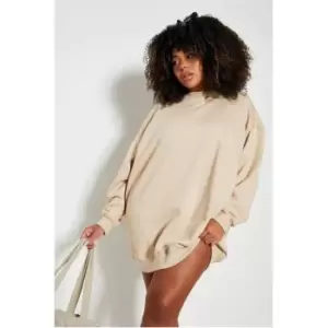 Image of I Saw It First Plus Oversized Sweatshirt Dress - Brown