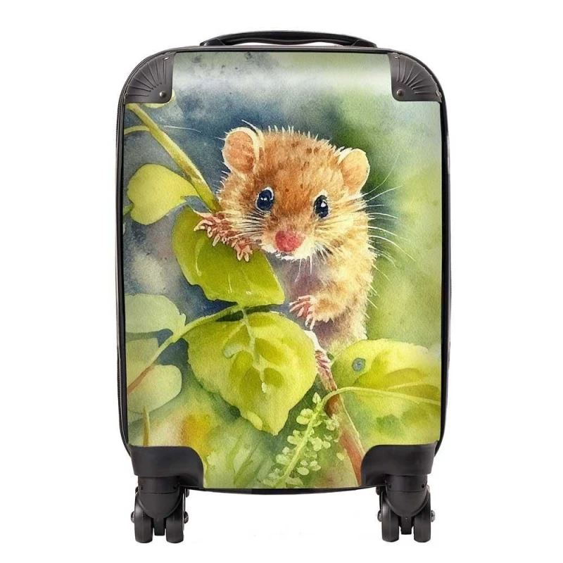 Image of Warren Reed - Designer Dormouse Watercolour Suitcase in Brown Size: Small Brown Unisex Small