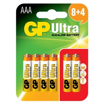 Image of GP Ultra Alkaline Batteries Card Of 12 AAA - GPPCA24AU072