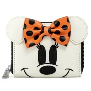 Image of Loungefly Disney Ghost Minnie Glow In The Dark Cosplay Zip Around Wallet