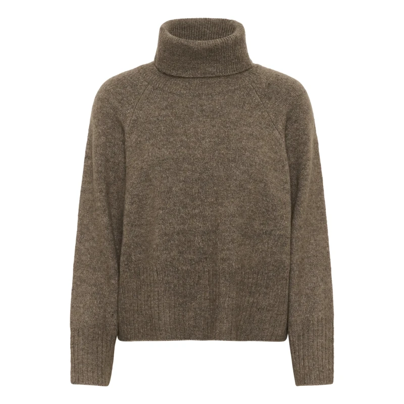 Image of Kaffe Womens turtleneck sweater KAFFE Erin Beige Female 2XL