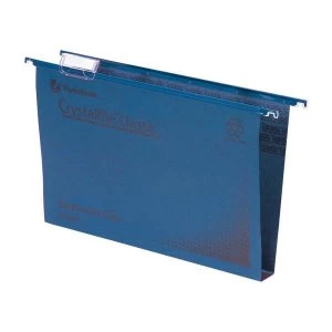 Image of Rexel Crystalfile Classic Foolscap Manilla Suspension File 50mm Blue - 1 x Pack of 50 Suspension Files