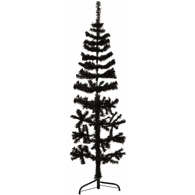Image of VIDAXL Vidaxl - Slim Artificial Half Christmas Tree with Stand Black 150cm 8720287000785
