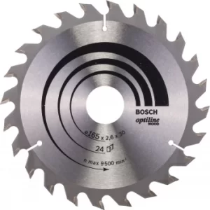 Image of Bosch Optiline Wood Cutting Saw Blade 165mm 24T 30mm