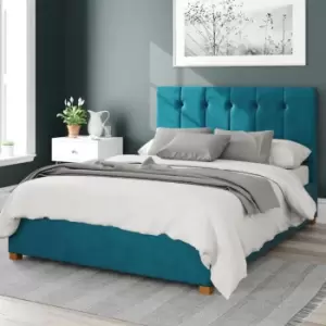 Image of Aspire Hepburn Ottoman Storage Bed Velvet Teal Double