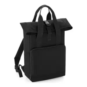 Image of BagBase Twin Handle Roll-top Backpack (black)