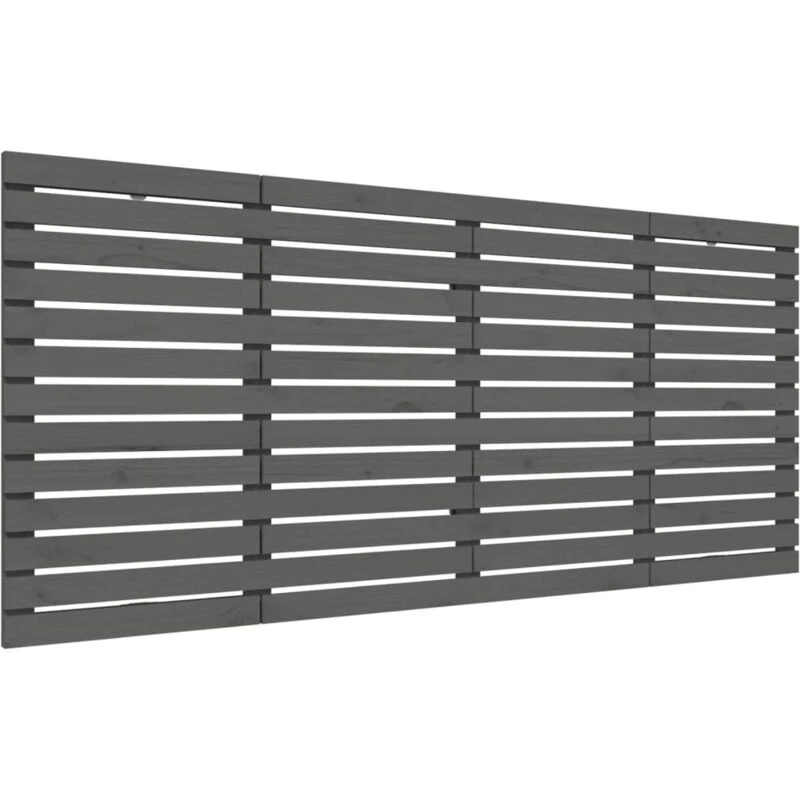 Image of Vidaxl Wall Headboard Grey 156X3X91.5cm Solid Wood Pine, Grey 824690