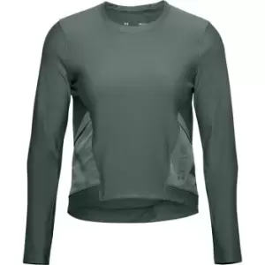 Image of Under Armour Run Anywhere Cropped Long Sleeve T Shirt Womens - Blue