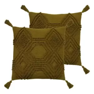 Image of Furn. Halmo Twin Pack Polyester Filled Cushions Moss