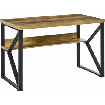 Image of Homcom - Computer Writing Desk K-Shaped Steel Leg Storage Shelf Home Office