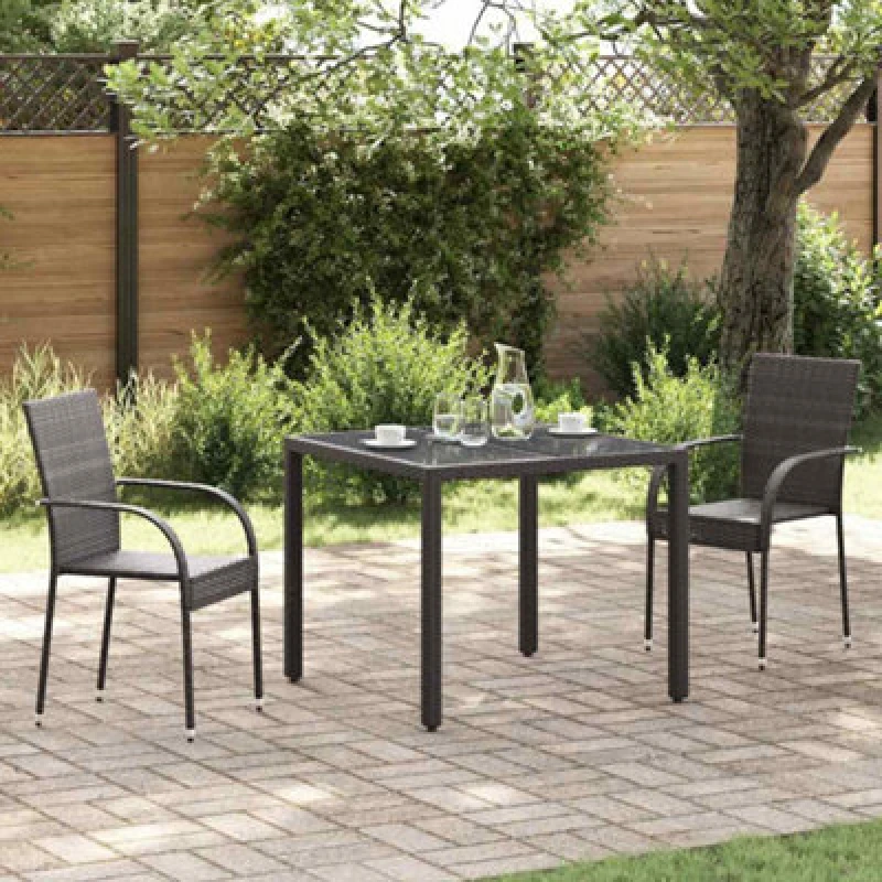 Image of VIDAXL Stackable Outdoor Chairs 2 pcs Poly Rattan Brown Vidaxl 44237