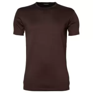 Image of Tee Jays Mens Interlock Short Sleeve T-Shirt (S) (Chocolate)