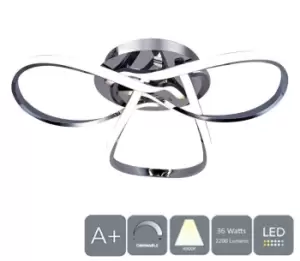 Image of HALO LED Semi-Flush Ceiling Light Polished Chrome