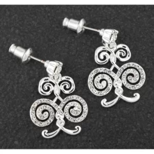 Image of Artisan Tree of Life Silver Plated Earrings