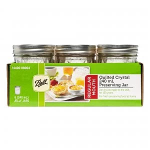 Image of Pack of 6 Ball Mason 240ml Regular Mouth Preserving Jars Clear