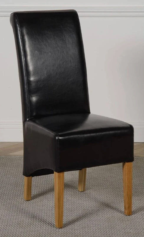 Image of Thats Furniture Montana Leather Dining Chairs for Dining Room or Kitchen in Black Unisex