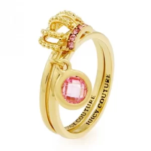 Image of Ladies Juicy Couture Gold Plated Juicy Crown Ring Set