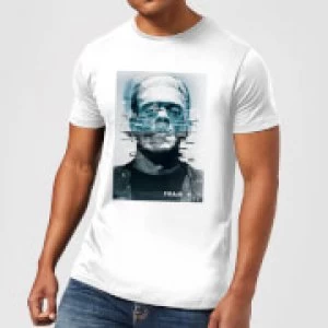 Image of Universal Monsters Frankenstein Glitch Mens T-Shirt - White - M