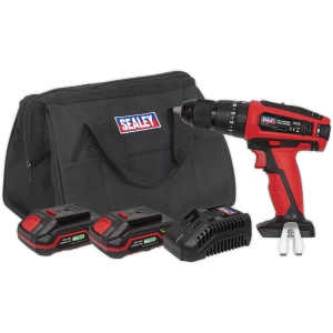 Image of Sealey CP20VDD 20v Cordless Combi Drill 2 x 2ah Li-ion Charger Bag