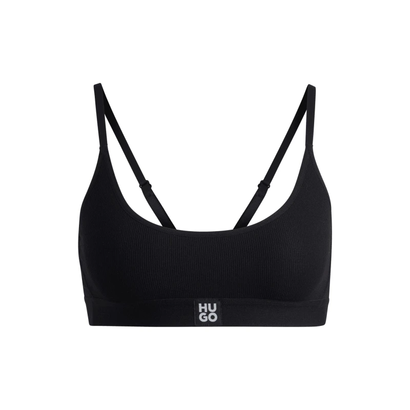 Image of Hugo Stretch-Modal Bralette with Logo Band - Black 6