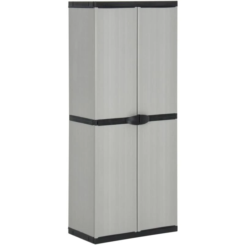Image of VIDAXL Vidaxl - Garden Storage Cabinet with 3 Shelves Grey&Black 68x40x168cm 8720286875513
