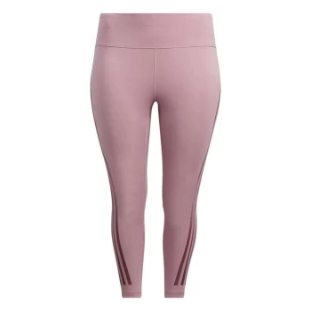 Image of adidas Optime TrainIcons 3-Stripes 7/8 Tights (Plus Size) - Pink