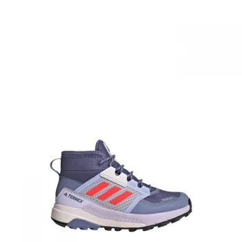Image of adidas Terrex Trailmaker Mid RAIN. RDY Hiking Shoes Kids - Orbit Violet / Solar Red / Pur