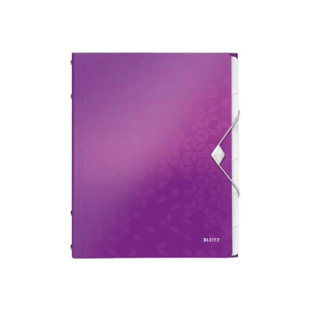 Image of WOW Divider Book A4 Polypropylene 6 Tabs Purple - Outer Carton of 4