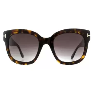 Image of Square Dark Havana Bordeaux Gradient Sunglasses