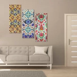 Image of BME004 Multicolor Decorative Framed MDF Painting (3 Pieces)