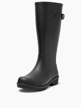 Image of FitFlop Wonderwelly Tall Wellington Boots - Black, Size 4, Women