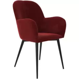 Image of Dorel Home Fitz Mustard Velvet Fabric Accent Chair with Metal Legs